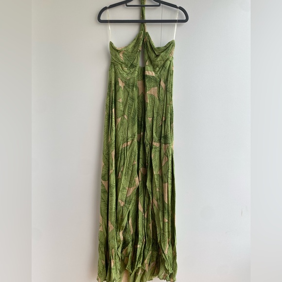 EUC🍍Kimchi Blue Beach Twist Front Banana Leaf Maxi Dress Size 4 - Picture 5 of 7